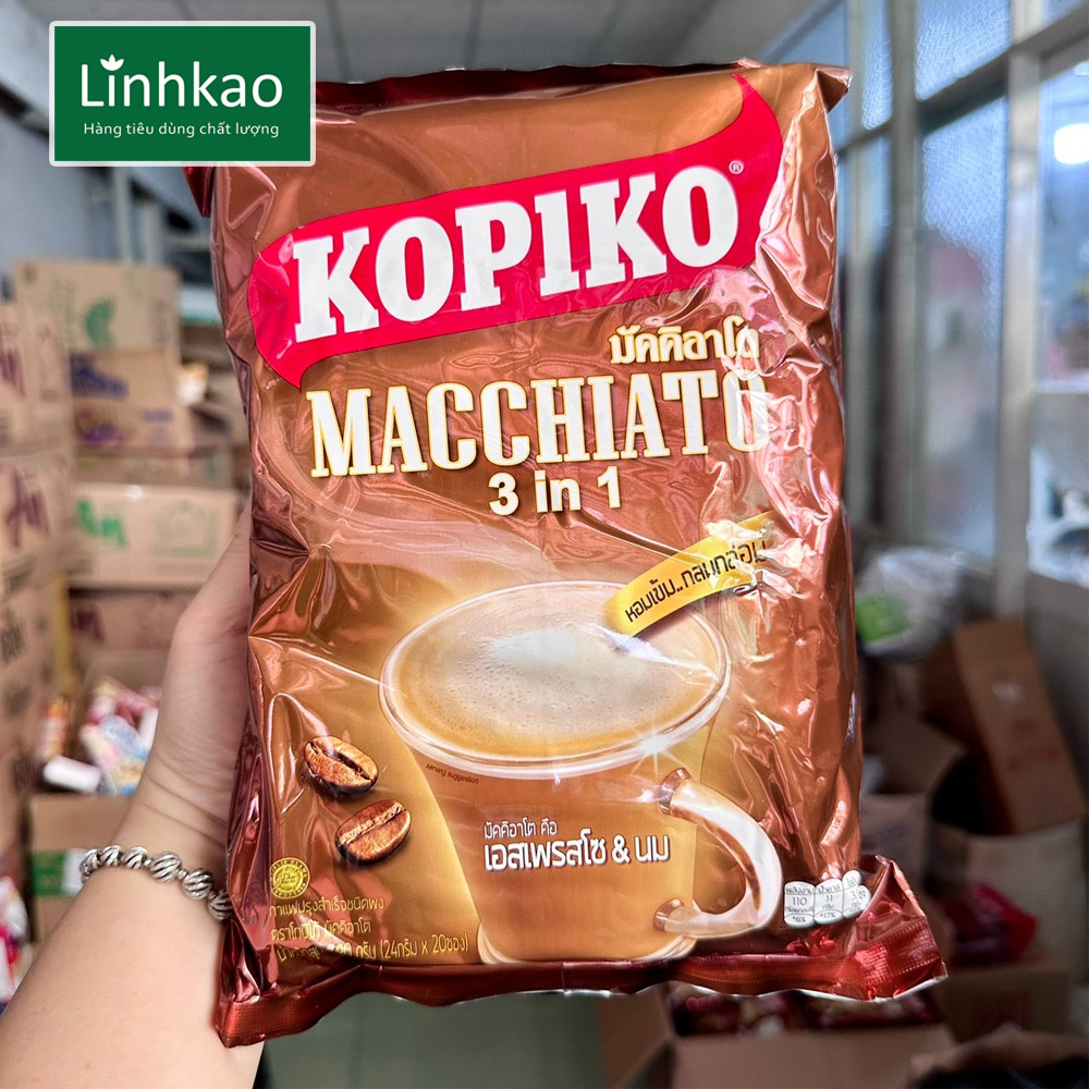 Cà phê kopiko macchiato 3in1 thái lan bịch 20 gói- date 07/2025