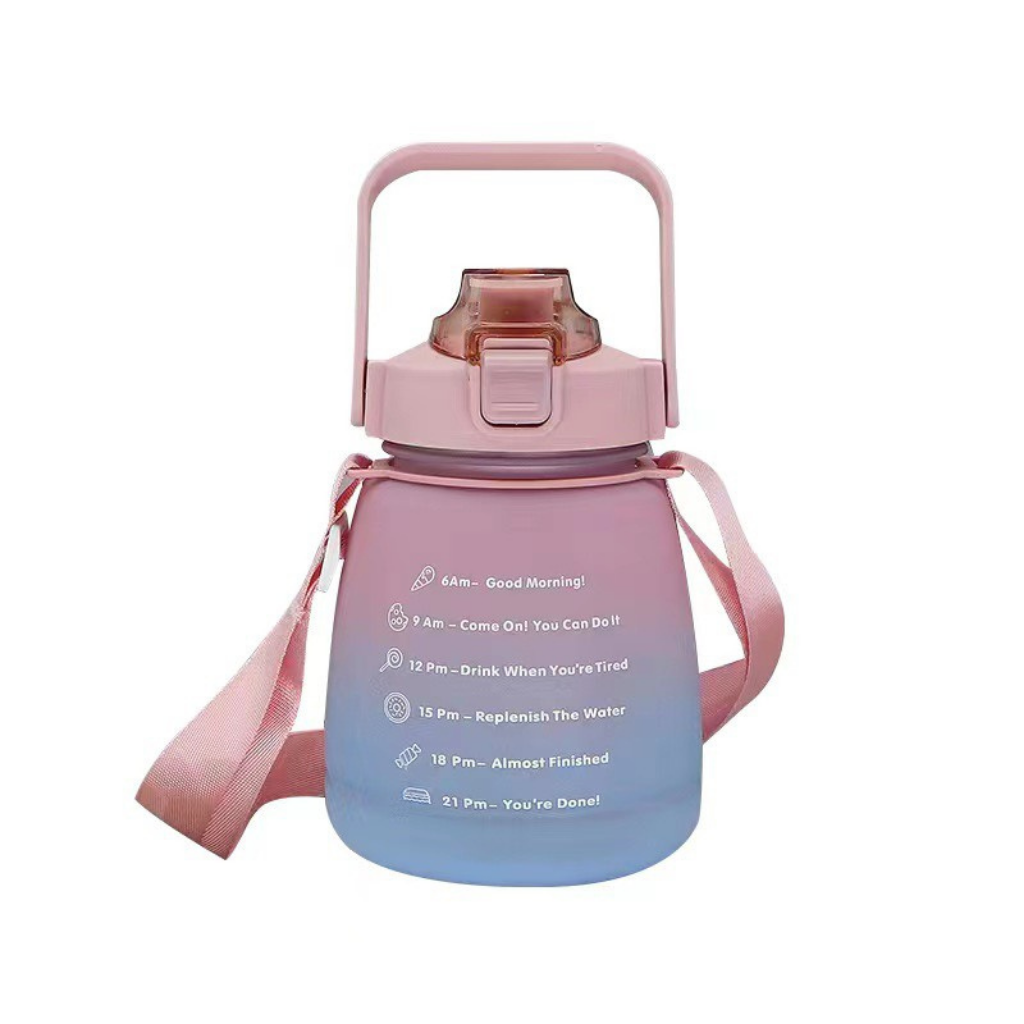 Bình Nước 1.3 Lít chất liệu an toàn - Có vạch chia nhắc nhở tiện lợi - TẶNG KÈM STICKER + DÂY ĐEO