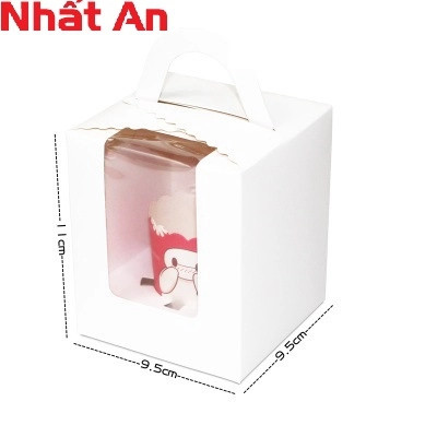Hộp cupcake 1 bánh màu trắng