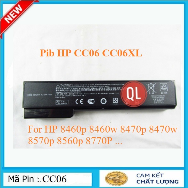 Pin cho Laptop HP EliteBook 8460p 8460w 8470p 8470w 8560p 8570p 6360p 6460b 6470b 6560b 6570bHàng Nhập Khâu Mới 100%
