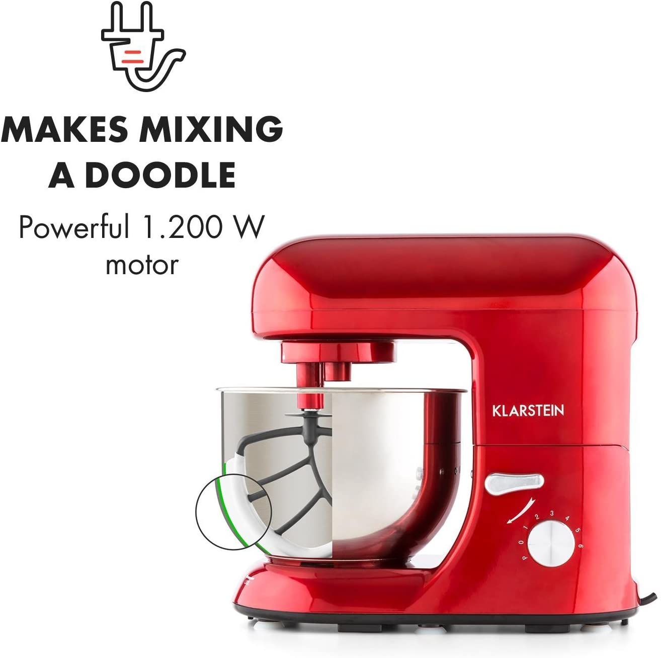 [Trả góp 0%]Máy trộn bột Bella Rossa công suất 1200W
