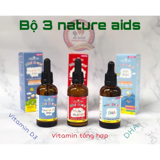 Natures aid Dha Drop, Multi Vitamin Natures aid hàng chính hãng