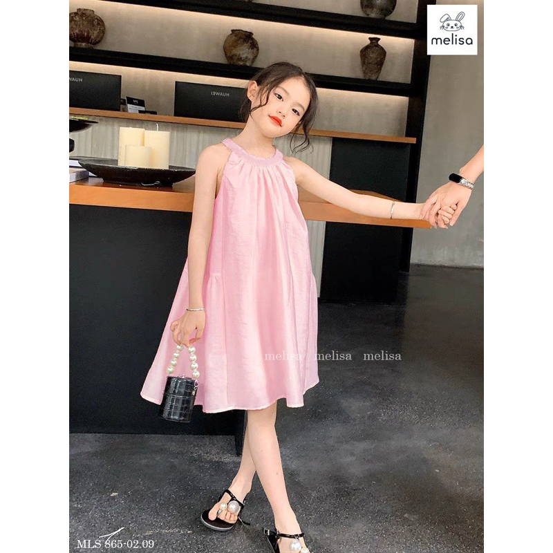 Đầm/ Váy bé gái. Đầm xoè cổ yếm sang chảnh Melisa xuất Hàn bé gái đến 40kg
