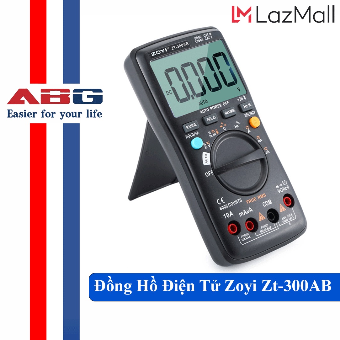 Đồng hồ đo điện vạn năng điện tử zoyi zt-300ab kết nôi bluetooth, đồng hồ đo điện đa năng đo điện trở cách điện, điện áp ac dc, kiểm tra tụ điện, dò điện nvc, đo điện dung, nhiệt độ- hàng chính hãng bh 12 tháng
