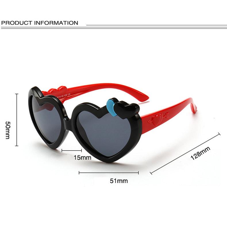 [Nhiều màu] Mắt kính râm mát trẻ em trái tim phân cực Polarized 1907