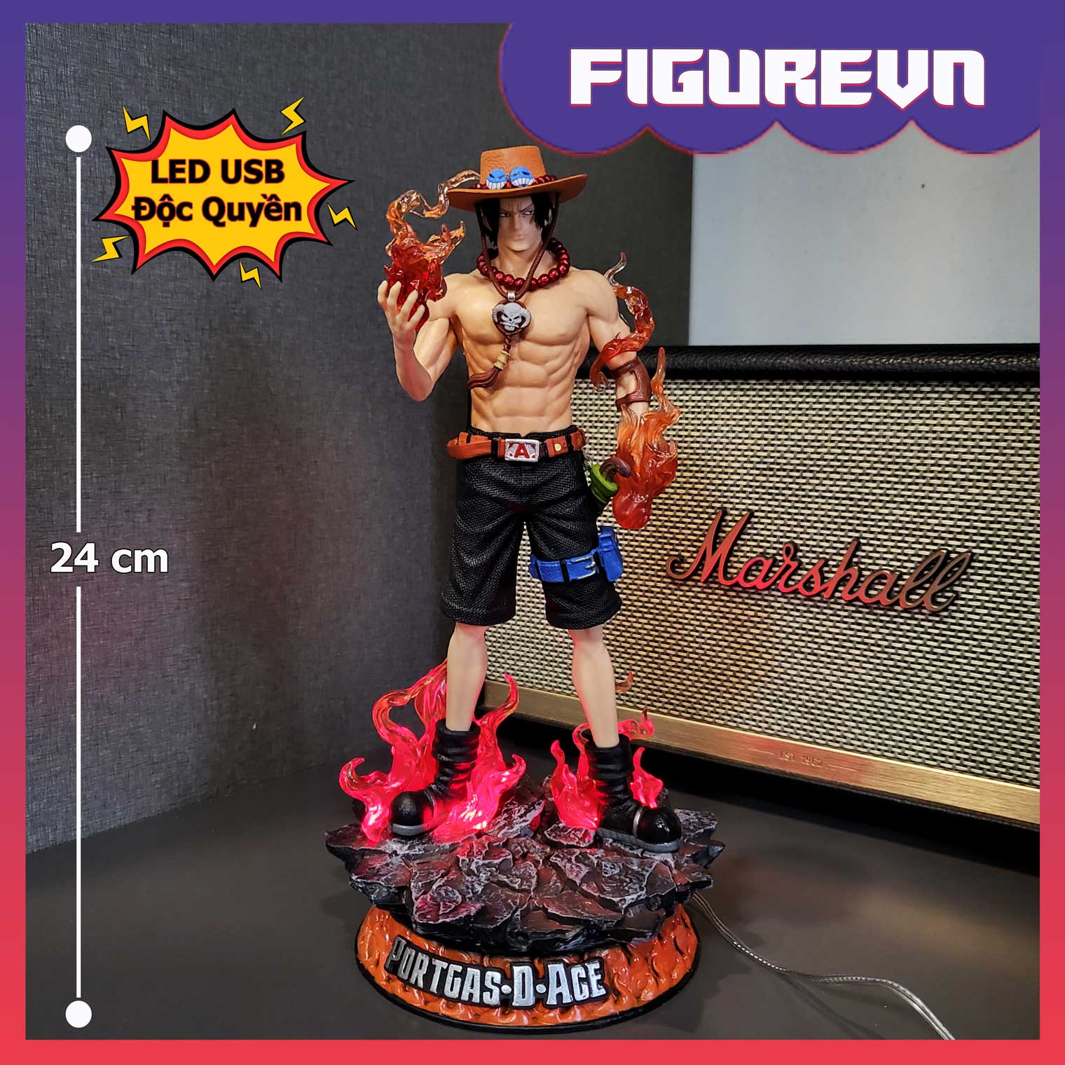 Mô hình Ace Hỏa Quyền 24 cm có LED - One Piece
