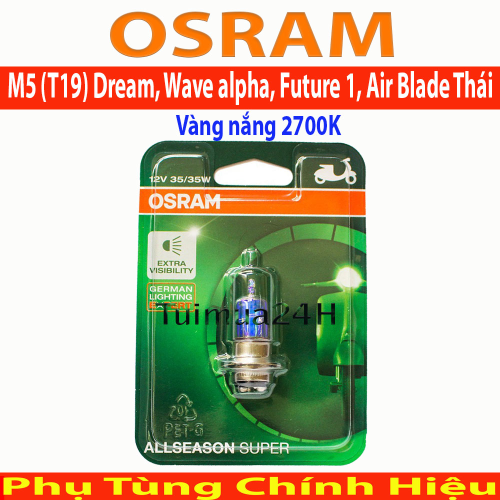 Bóng đèn HALOGEN OSRAM M5 (T19) Dream, Wave alpha, Future 1, Air Blade thái tăng sáng phá sương