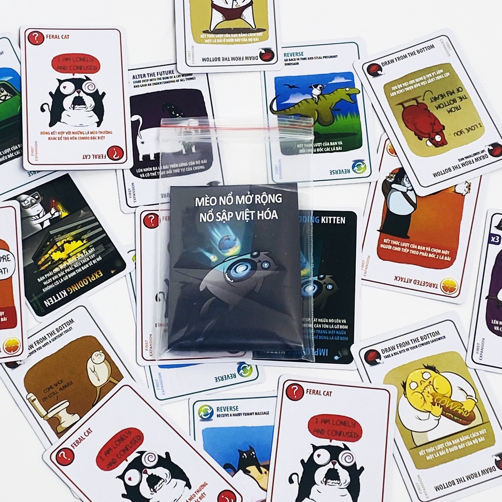 Combo Mèo Nổ - Full 6 Bản Mèo Nổ Mở Rộng (Tiếng Việt) - Exploding Kittens
