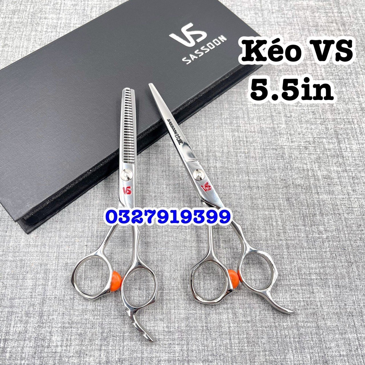 VS Sassoon Kéo Cắt Tỉa Tóc VS Cao Cấp 5.5 In Chính Hãng Thép Nhật S440C Độ Cứng Trên 62HRC Lưỡi Sắc Bén Chất Lượng Tốt