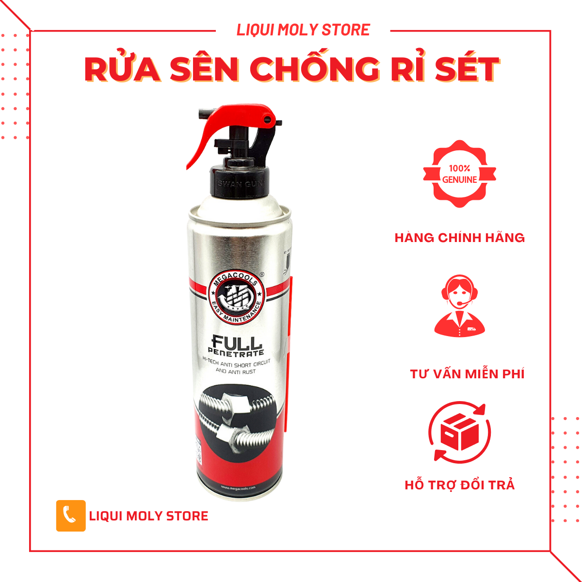 Rửa sên chống rỉ sét megacools full penetrate
