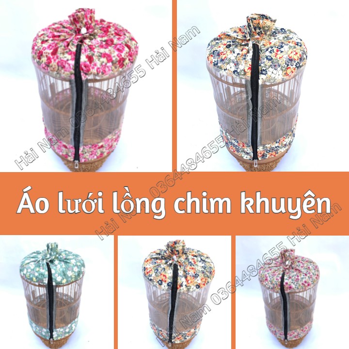 Áo trùm lồng chim khuyên , vải hoa cao cấp , áo khuyên lưới ở giữa , có khóa kéo