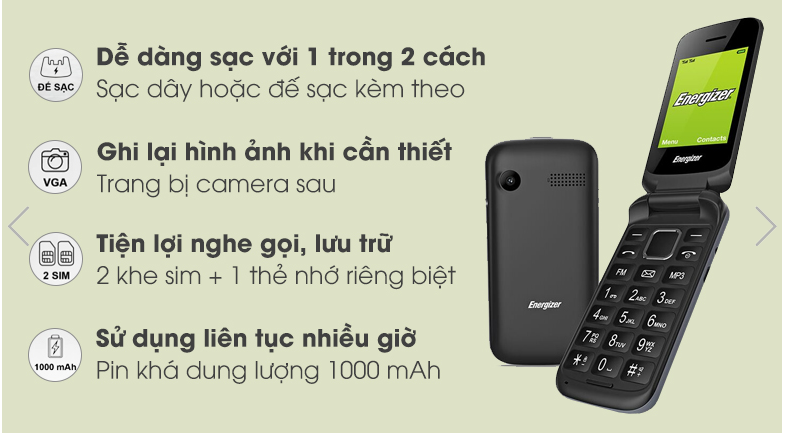 Điện thoại Energizer E20 (chính hãng - bảo hành 12 tháng)