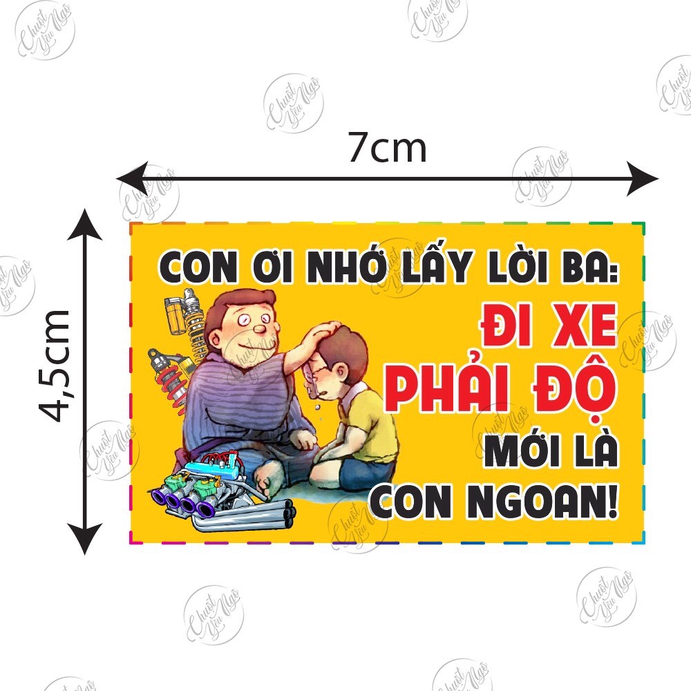 [HCM]Combo 5 miếng dán cảnh báo vui dán xe máy NT018