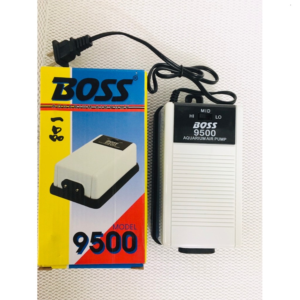 Máy oxy 2 vòi Boss 9500 siêu êm cho hồ cá cảnh