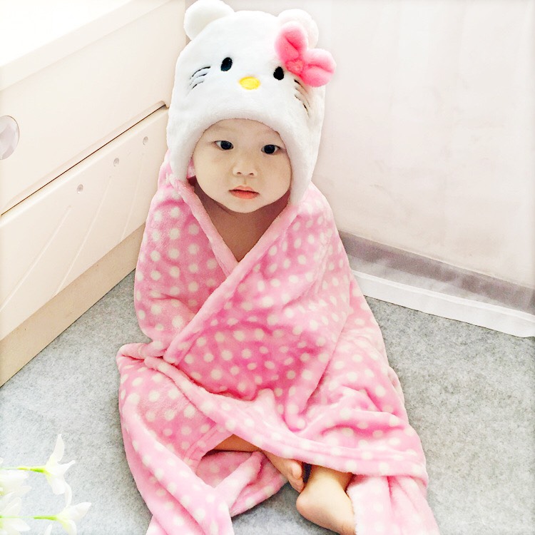 Chăn ủ thú bông dày dặn cho bé mùa đông