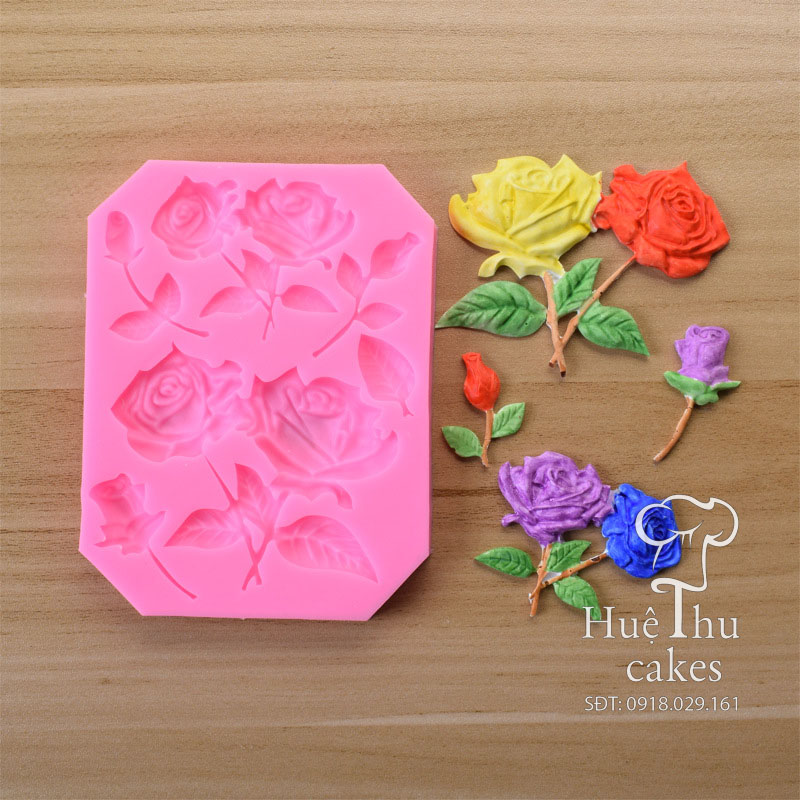 Khuôn silicon Hoa Hồng Nhỏ làm bánh rau câu 4D