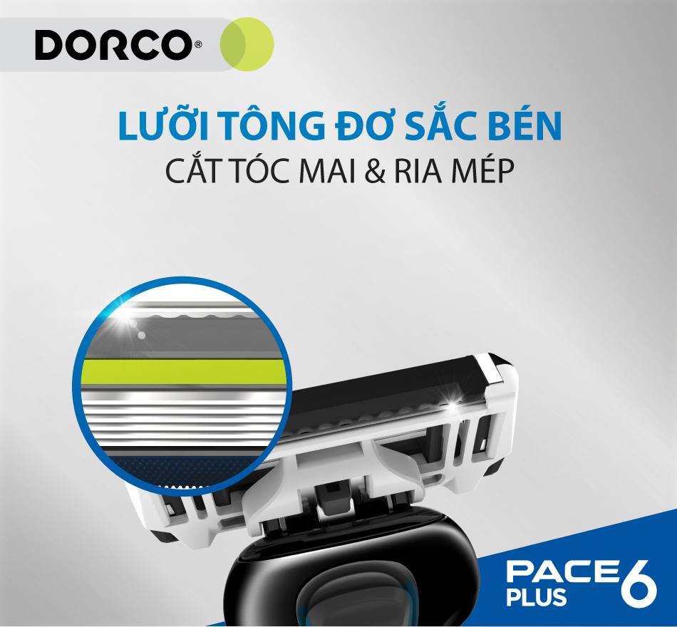 Dao cạo râu 6 lưỡi DORCO PACE 6 Plus (6 lưỡi + đầu cắt tóc mai)