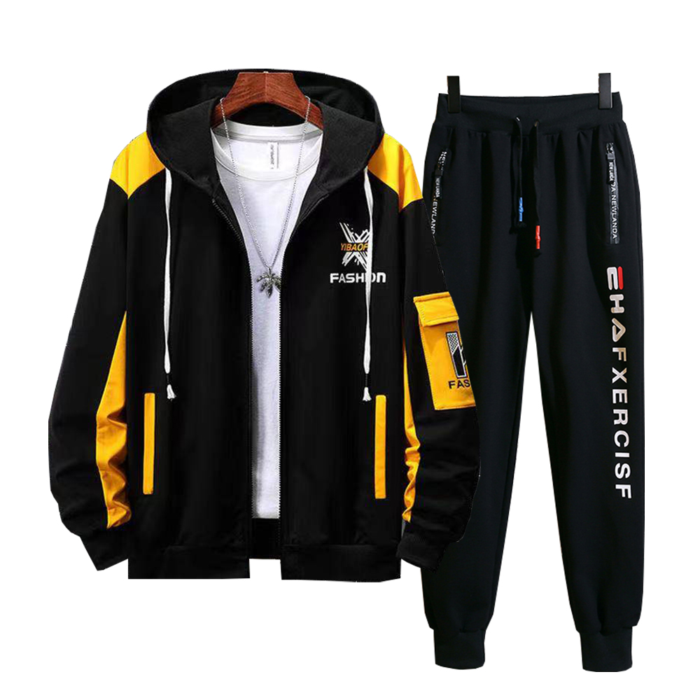 Bộ Đồ Nỉ Nam Áo Khoác Nhẹ FASHION Dài Tay Kết Hợp Quần Jogger Bo Gấu Phối Chữ Trẻ Trung Hot Trend Thời Trang FORHIMCS2 SET NAM 90000181