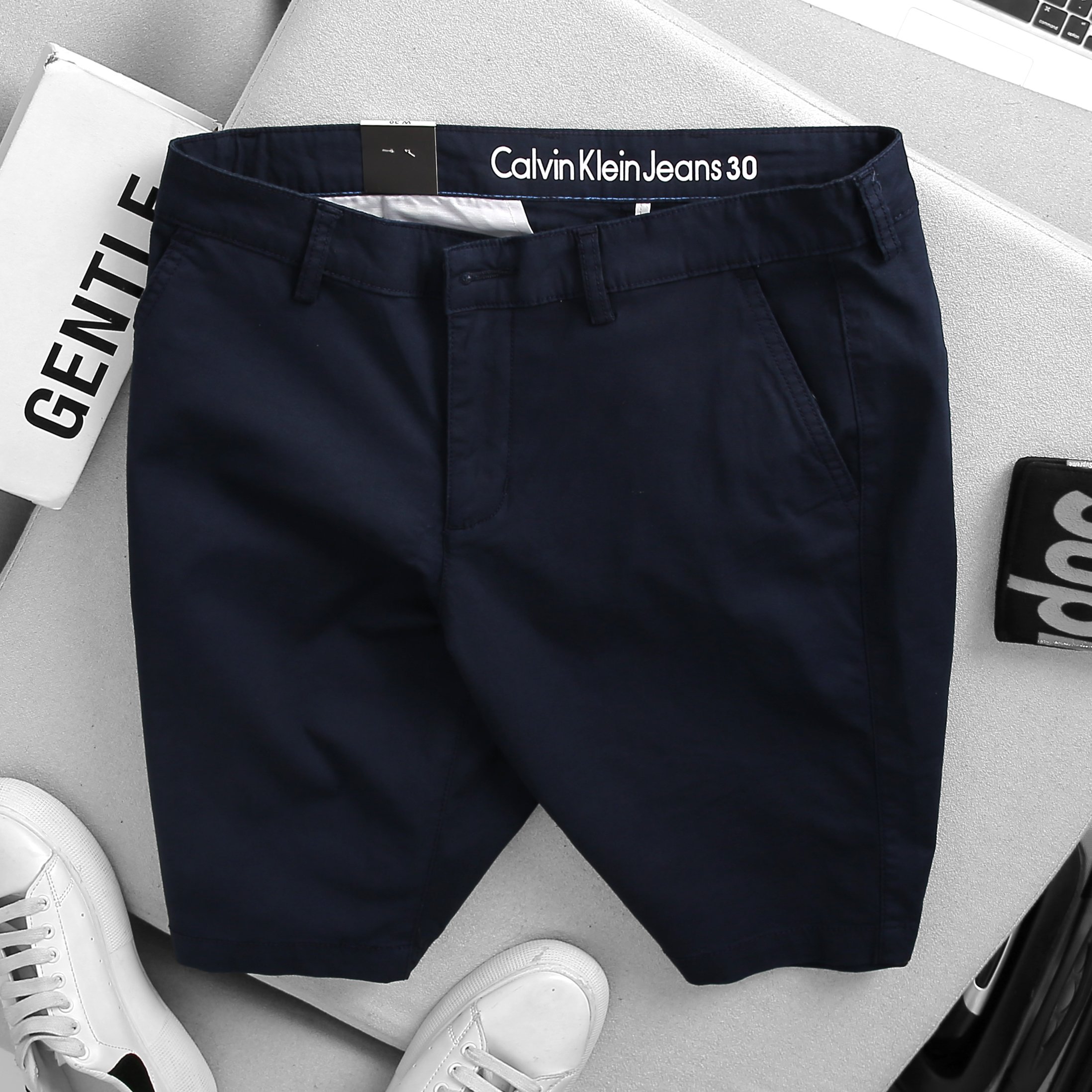 Quần Short CK Linen Nam - Nâu Kaki