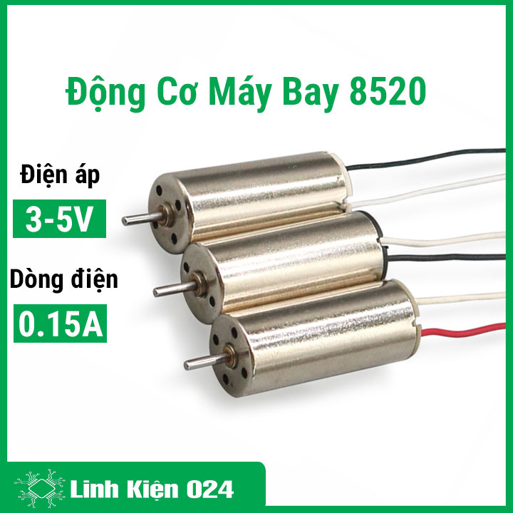 Động cơ máy bay 8520 điện áp 3-5v kích thước motor 8,5x20mm