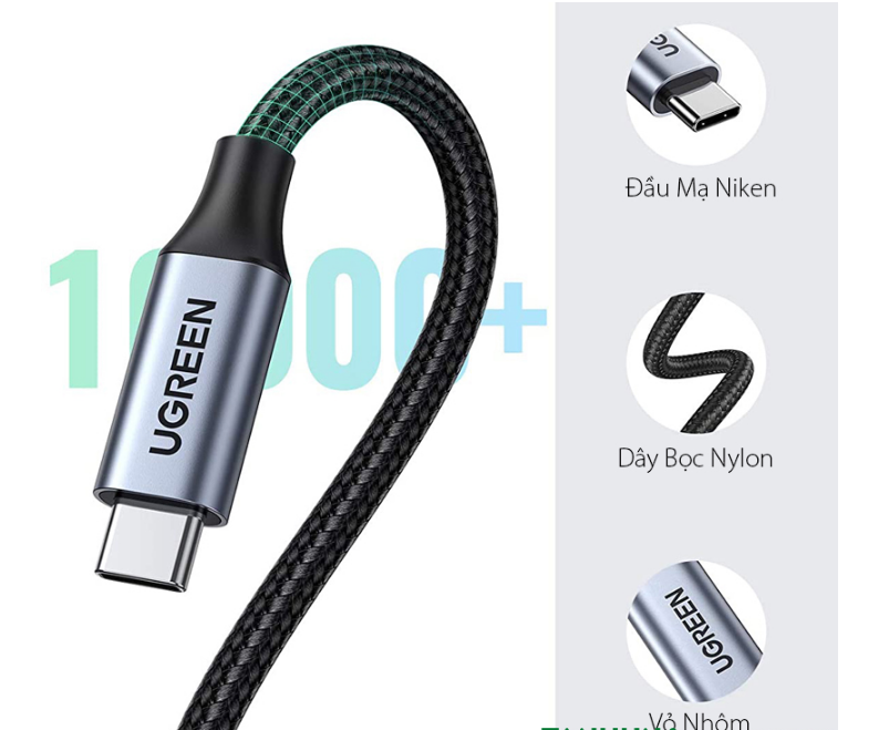 Cáp nối dài USB Type C 3.1 Gen 2 dài 1m Ugreen 30205 Chính Hãng