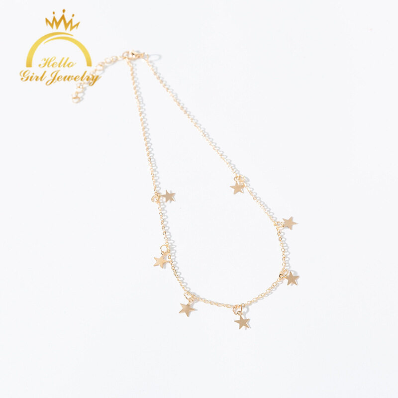Hello Girl Jewelry Women Star Tassel Korea Fashion Chain Choker Necklace Girl Accessories