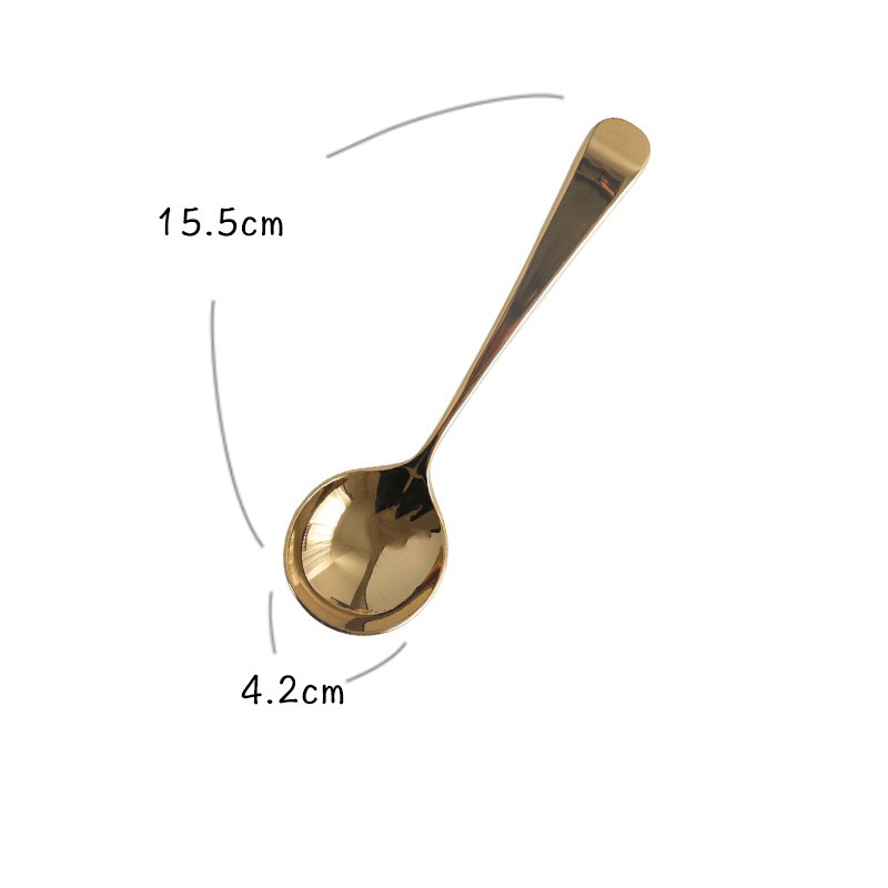 (COMBO 5) Thìa ăn cơm vàng siêu sang chảnh, thìa ăn tiện ích mang theo, thìa mạ vàng cán chắn chắn, MIX MÀU NGẪU NHIÊN .