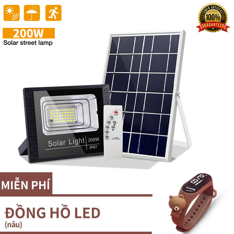 Đèn năng lượng mặt trời 200W Đèn năng lượng mặt trời Đèn chiếu sáng Đèn năng lượng mặt trời Đèn chiếu năng lượng mặt trời Bộ pin mặt trời Đèn chiếu sáng ngoài trời Đèn chiếu sáng pin mặt trời