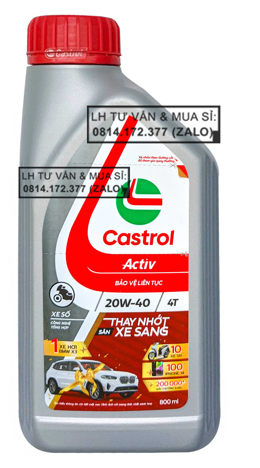 Dầu nhớt xe số cao cấp castrol activ 20w40 800ml thê hệ mới