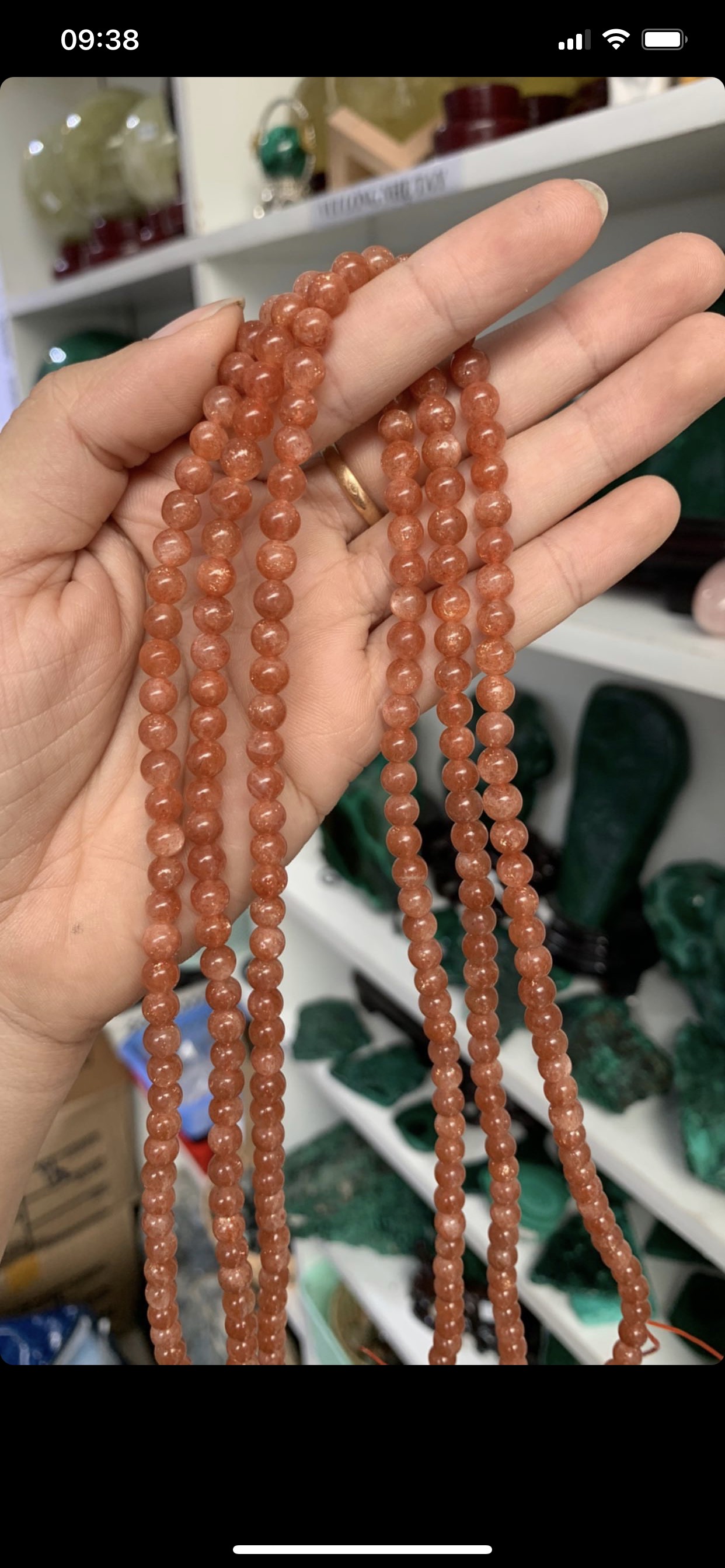 Vòng tay đá mặt trời - sunstone 5-6mm 3 vòng quấn | cada decor