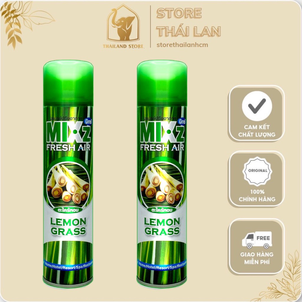 Xịt phòng hương sả chanh mixz fresh air lemongrass 320ml