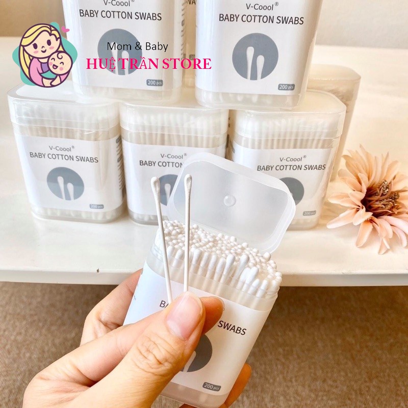 Tăm bông trẻ em V-Cool hộp 200 que