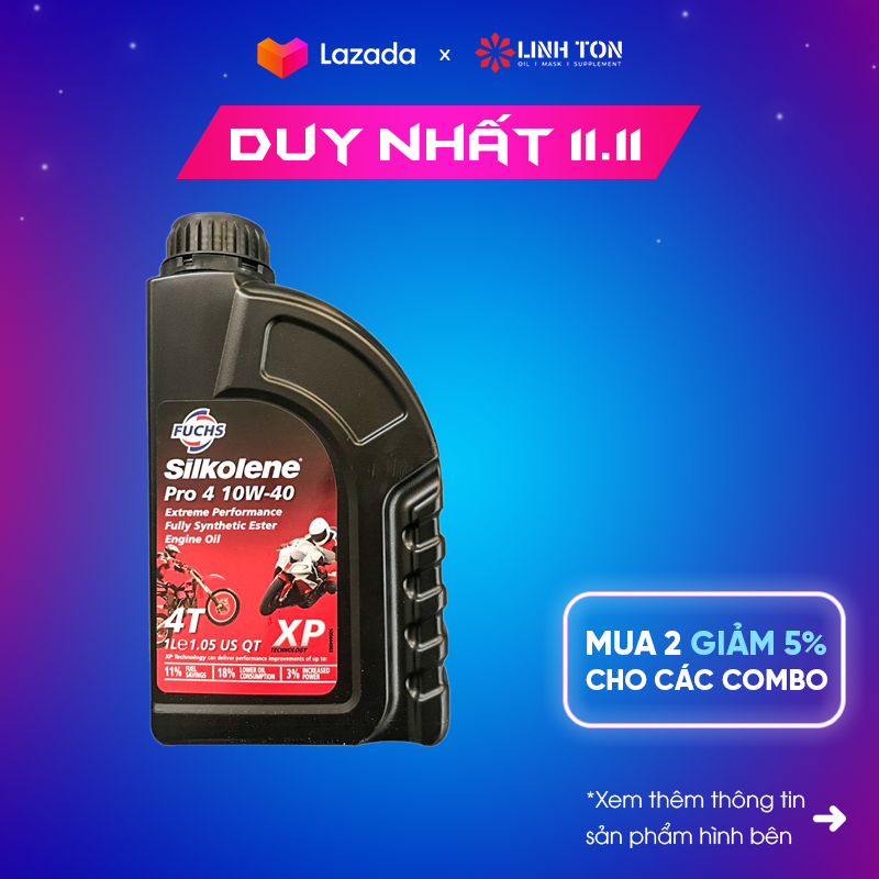 [HCM]Combo 1L1 Nhớt tổng hợp cao cấp Fuchs Silkolene Pro 4 10w40