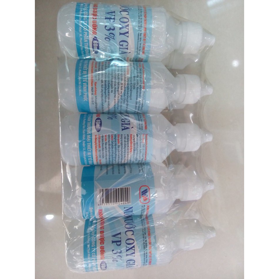 [Mã COSDAY621 -10% đơn 150K] Nước oxy già Vĩnh Phúc 60ml 10 chai/ lốc