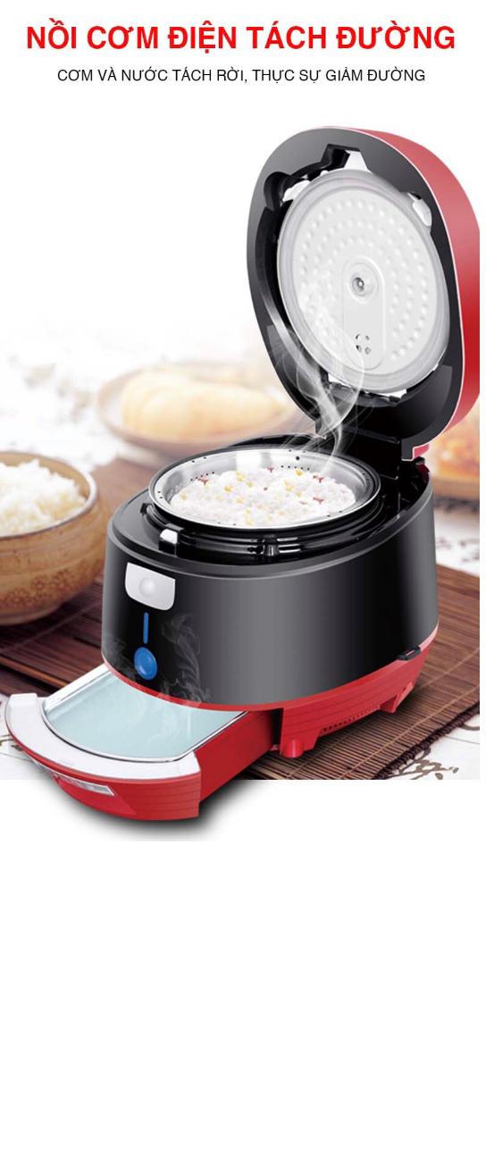[Trả góp 0%]Nồi cơm điện tách đường TIROSS TS9911
