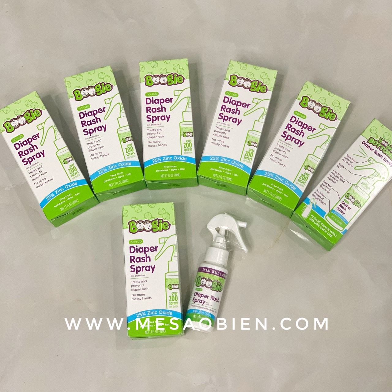 Xịt ngừa hăm tã cho bé Boogie Bottoms Diaper Rash Spray Mỹ