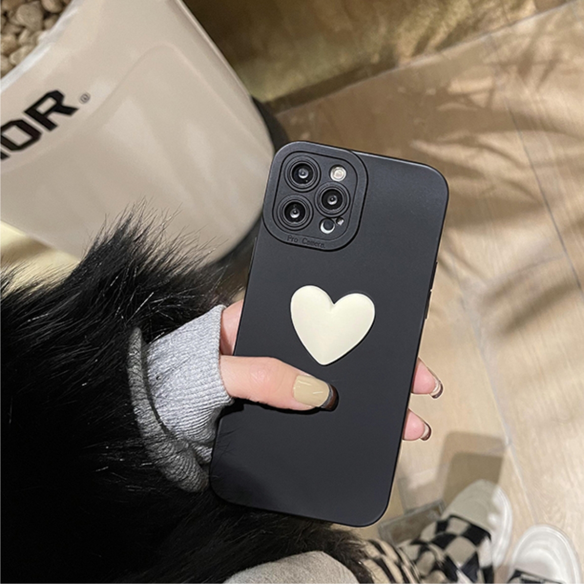 Ốp Lưng Basic Camera Nổi - Mẫu Trái Tim Nổi 4