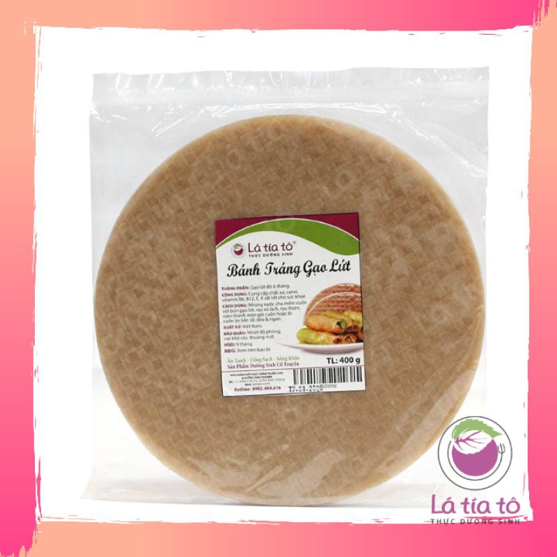 Bánh tráng gạo lứt 200gr - lá tía tô