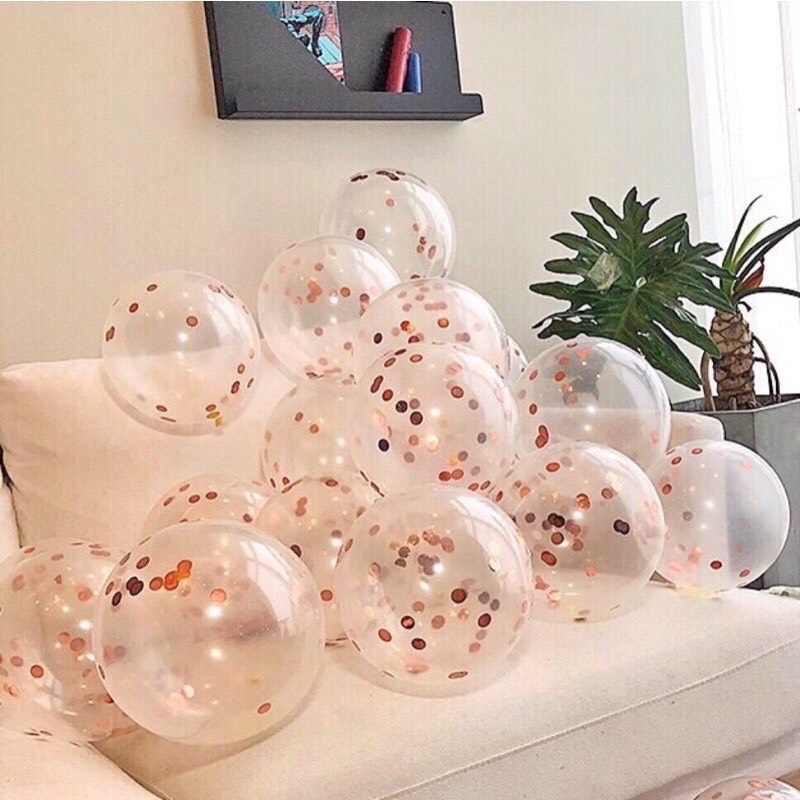 Set 50 bóng mix màu crom, sequin, đỏ lồng, trang trí sinh nhật, trang trí phòng cưới
