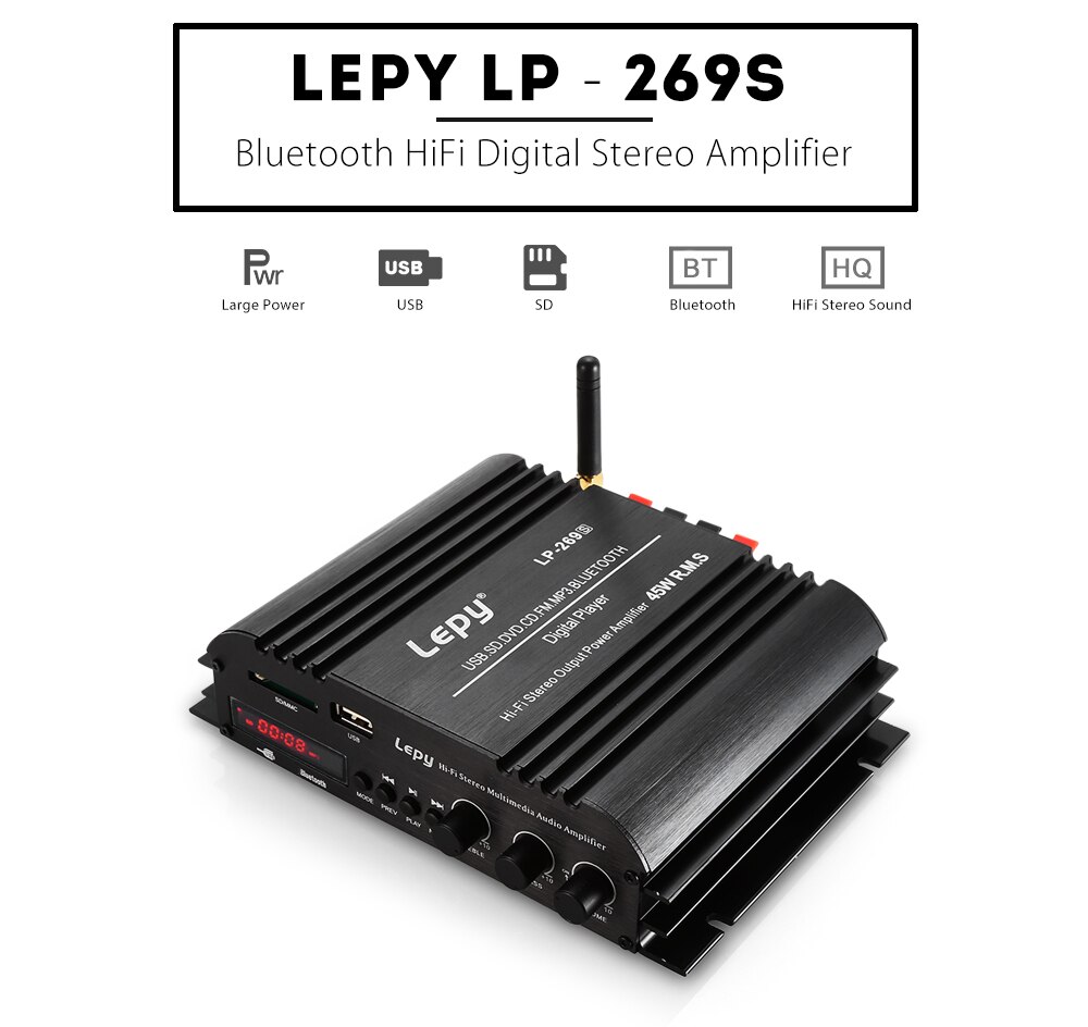 bộ mạch Lepy LP - 269S Bluetooth Amplifier 4-channel HiFi Stereo Audio Support SD USB FM