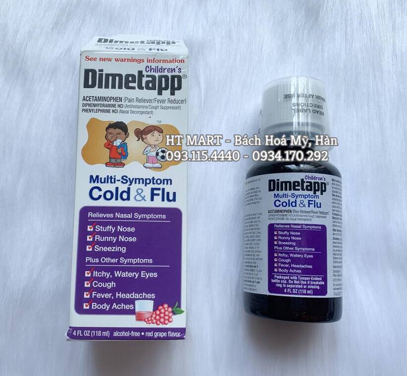 [HCM]Siro ho cảm cúm Dimetapp Multi-Symptom Cold& Flu của Mỹ