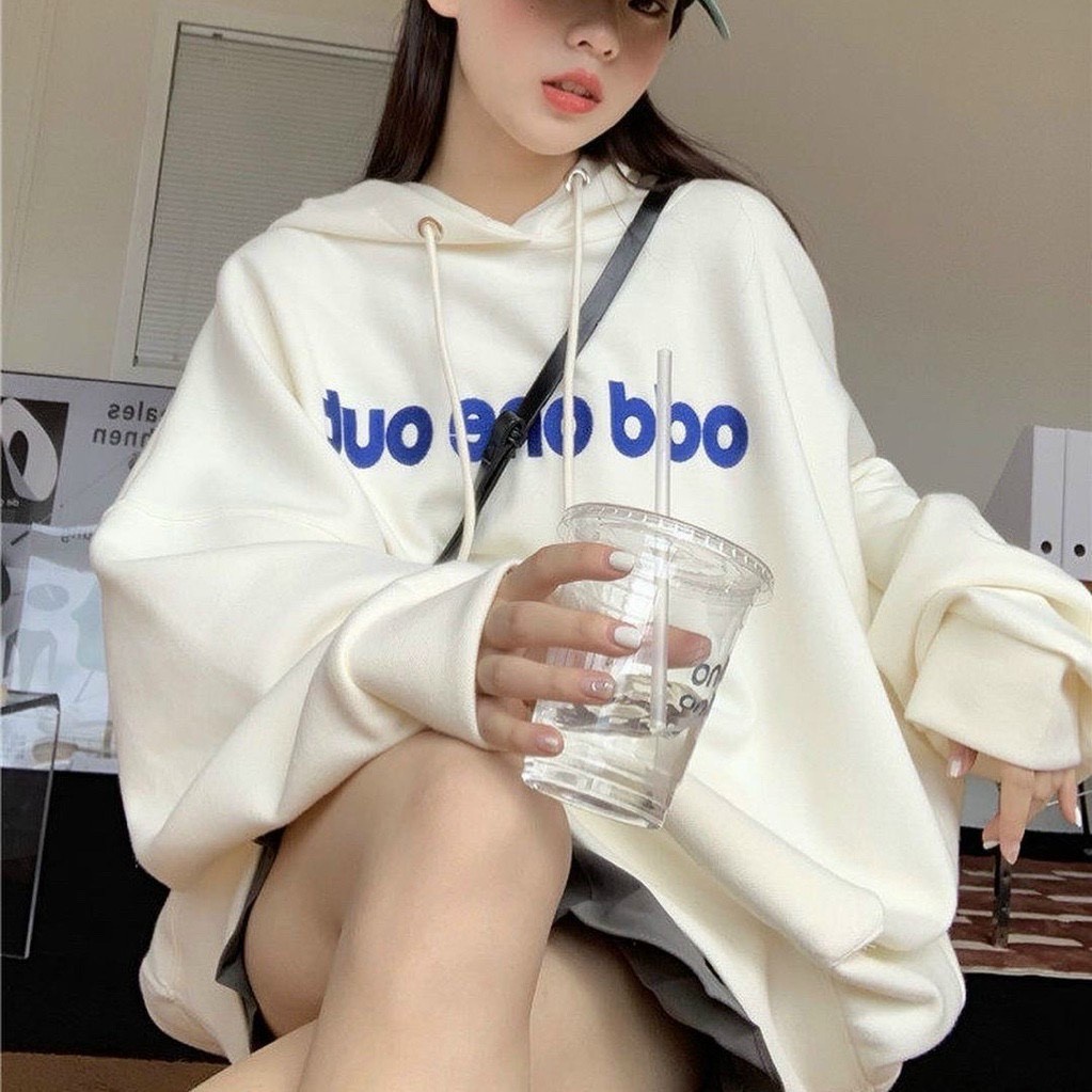 Áo HOODIE TRẮNG basic odd from thụng tay to
