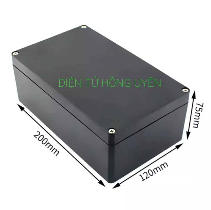 Hộp nhựa ABS 200x120x75mm. Hộp nhựa chống nước làm máy điện tử. Hộp nhựa điện tử màu trắng/đen . Hộp nhựa điện tử ABS 20x12x7.5 cm