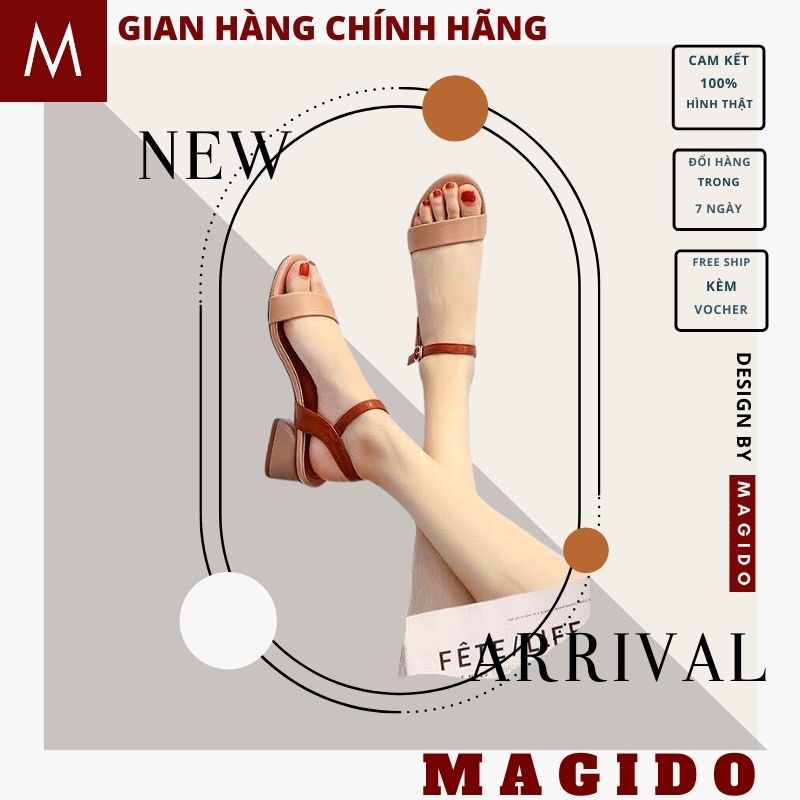 Dép sandal nữ 💚dép quai hậu nữ đẹp -giày quai hậu nữ -giày sandal nữ đi học -dép quai hậu nữ -giày nữ đi học -sandal nữ -giày sandal nữ -dép sandal nữ -dép nữ quai ngang nâu, trắng GIAN HÀNG CHÍNH HÃNG MAGIDO-
