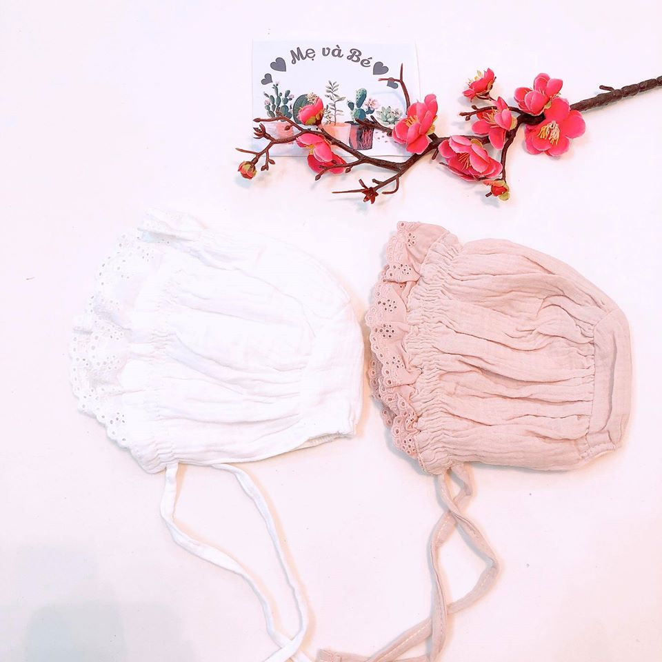 Mũ tiểu thư cho bé - đũi trơn MIMO BABY