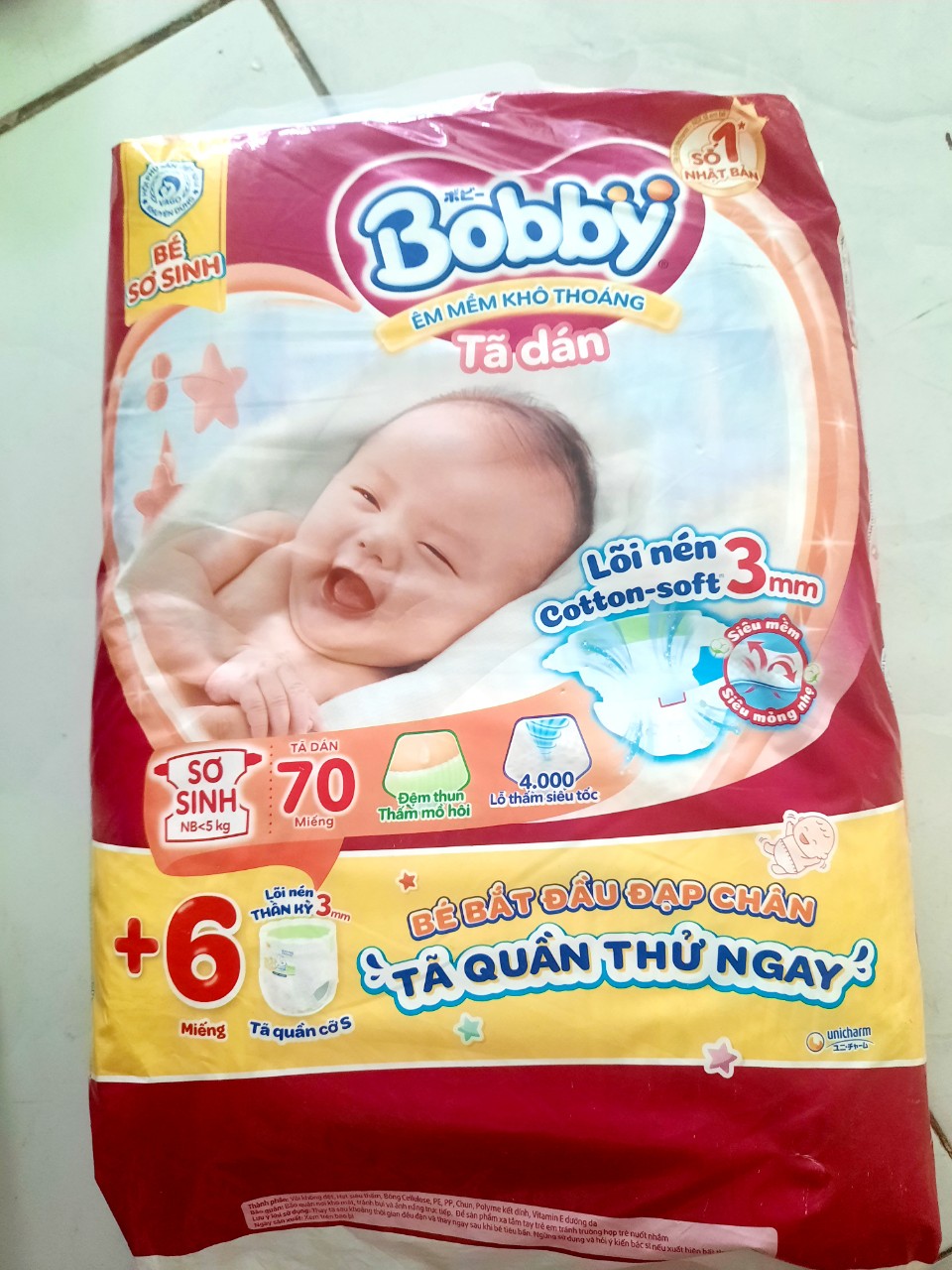 Tã dán Bobby sơ sinh 70