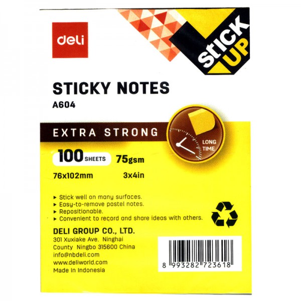 (1 Xấp 100 Tờ) Giấy ghi chú 3x4 - Deli EA604
