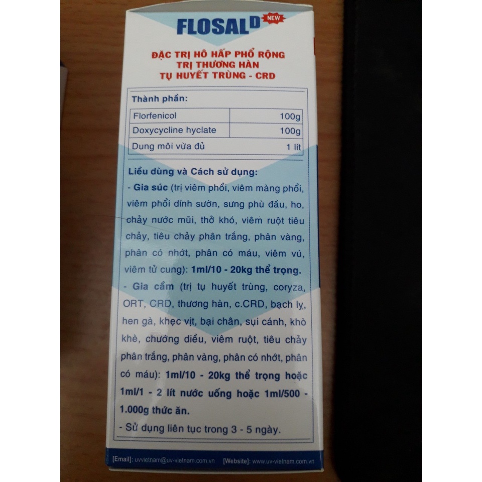 Flosal D 100ml. hen khẹc gà đá, chim cảnh