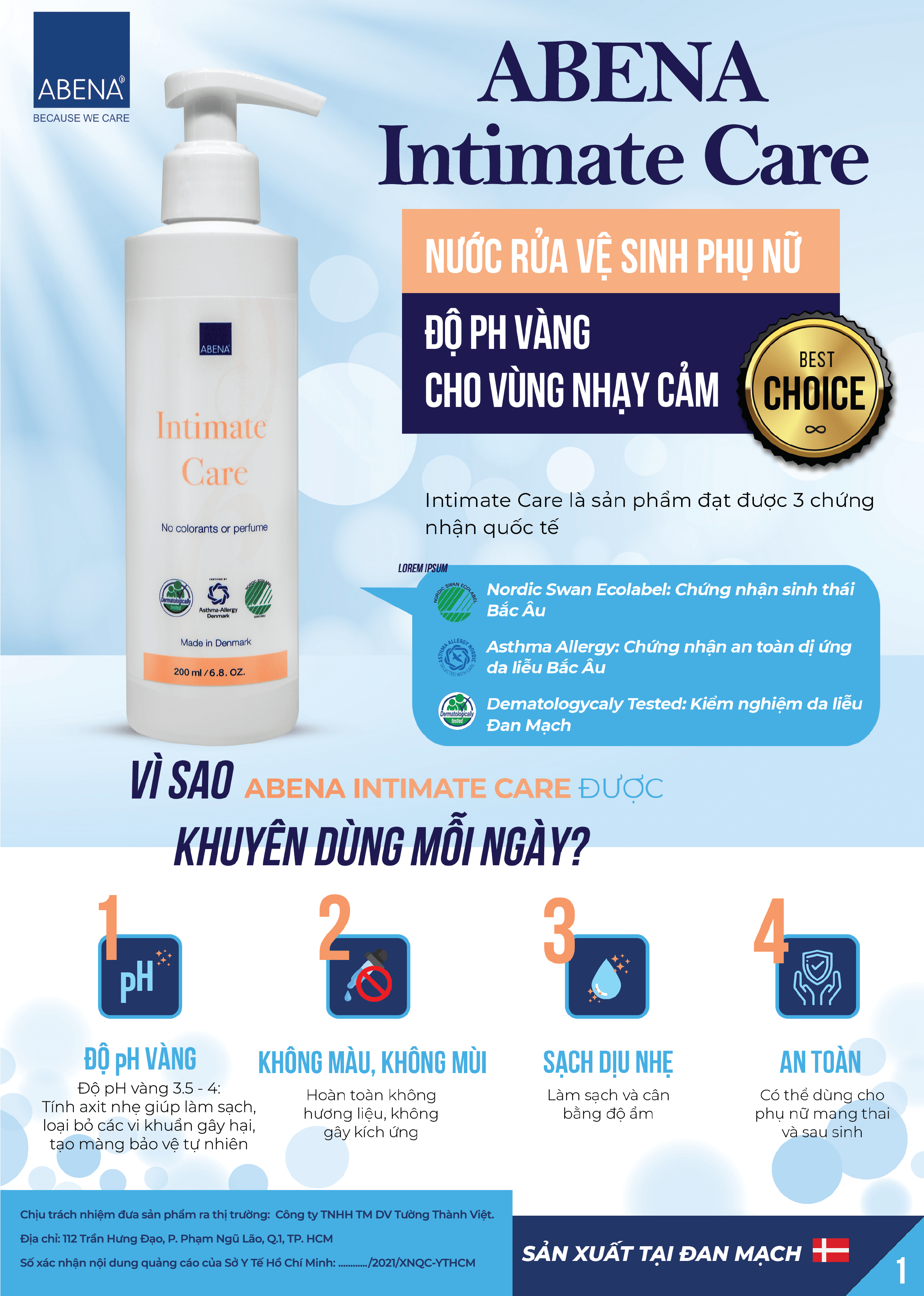 Nước rửa vệ sinh phụ nữ Abena