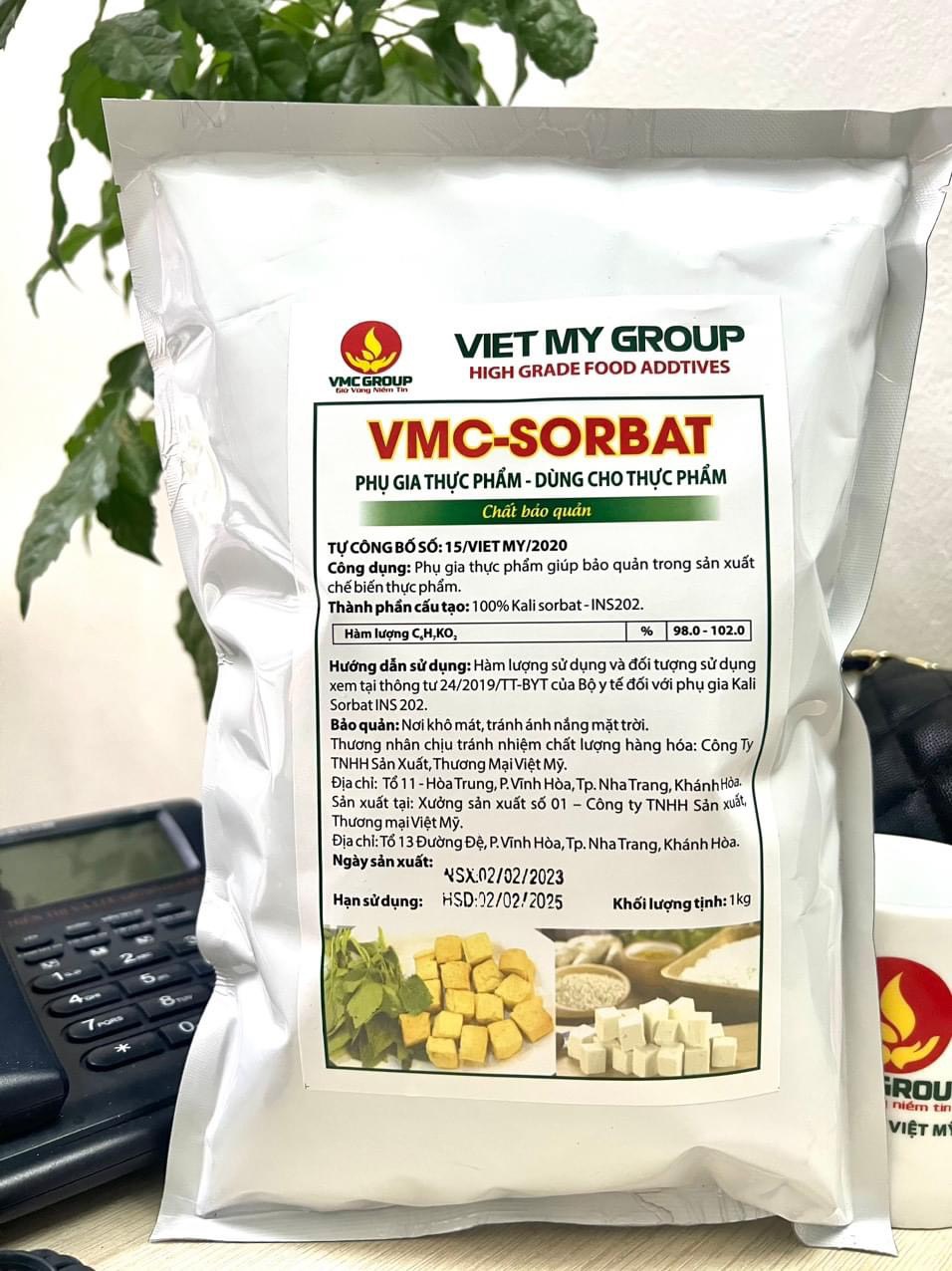 Vmc sorbate bảo quản đạt an toàn chứng nhận